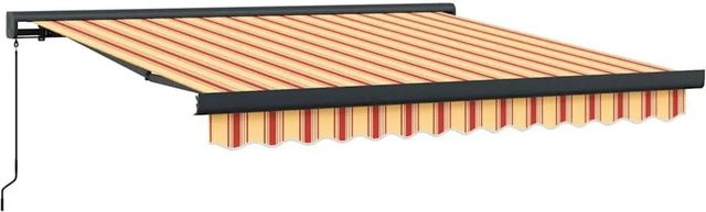 vidaXL Einziehbare Markise mit Faltarmen in Gelb-Orange, B/T/H: 300 x 250 x 170 cm - Bild 1