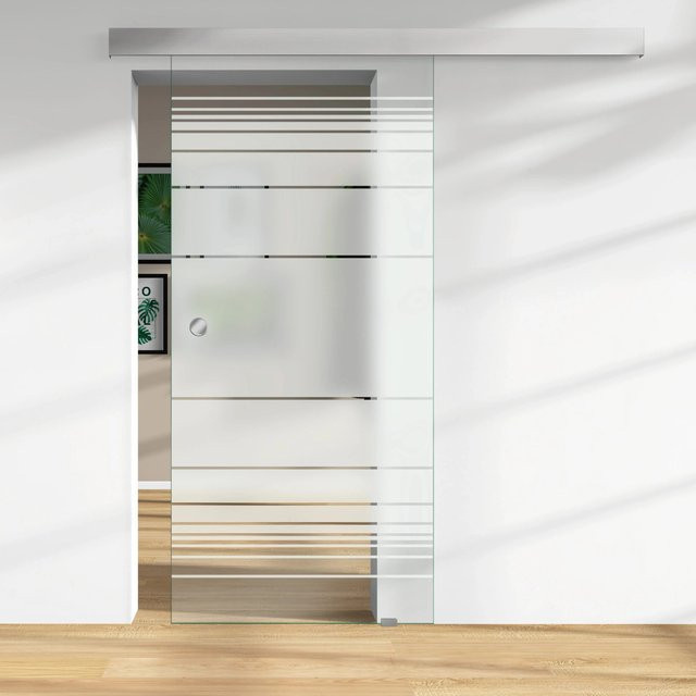 Skyscope Glasschiebetür ESG Floatglas Dekor Siebdruck, Transparent, H x B x T: 206,0 x 94,0 x 0,8 cm - Bild 1