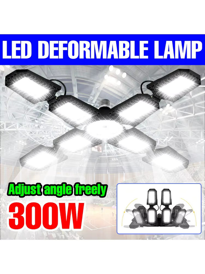 CanLing 300W LED Garage Lampe E27, verformbarer Strahler in Weiß mit warmweißem Licht für Werkstatt und Lager - Bild 7