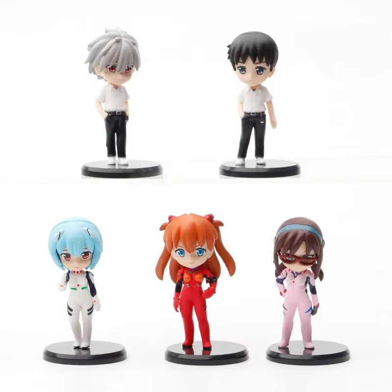 5er Set Anime Actionfiguren Neon Genesis Evangelion mit Ayanami Rei, Asuka Langley Soryu und Makinami von Bandai, mehrfarbig, aus Kunststoff - Bild 2