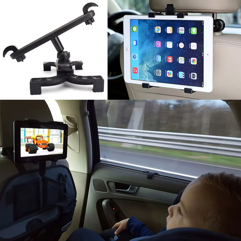 Dehnbare Auto Rücksitz Kopfstütze Telefon und Tablet Halterung für 7-11 Zoll Geräte in Schwarz - Bild 4