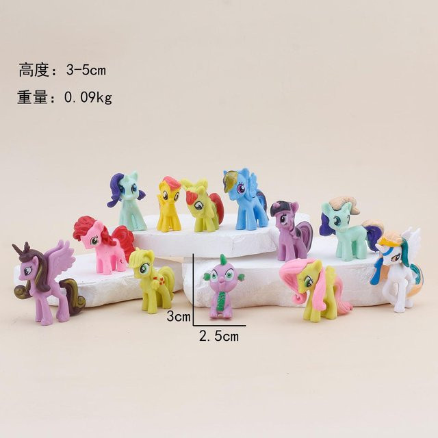 Einhorn Kleines Pferd Figur Spielzeug, 12-teiliges Set, Tiere, Ponys, Puppen - Bild 1