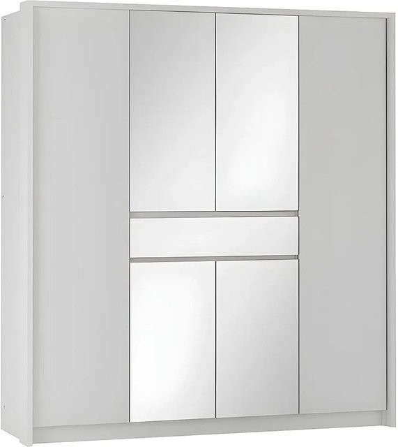 Kleiderschrank Zadia von Vente-unique in Weiß mit Spiegeltüren und Schubladen, Breite: 200 cm, Höhe: 217 cm - Bild 1