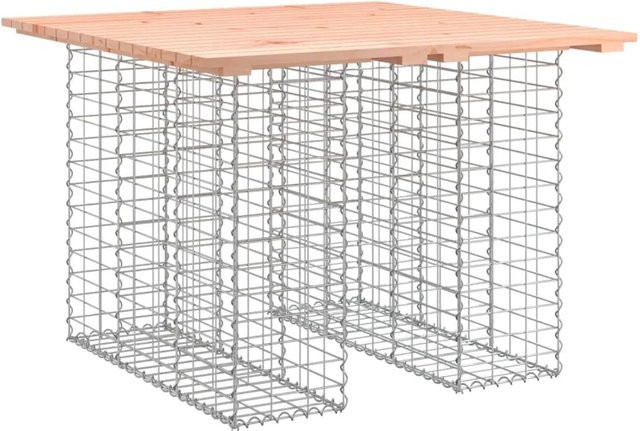 vidaXL Gartenbank aus Gabionen und Massivholz Douglasie in Braun, B/T/H: 100 x 102 x 72 cm - Bild 1