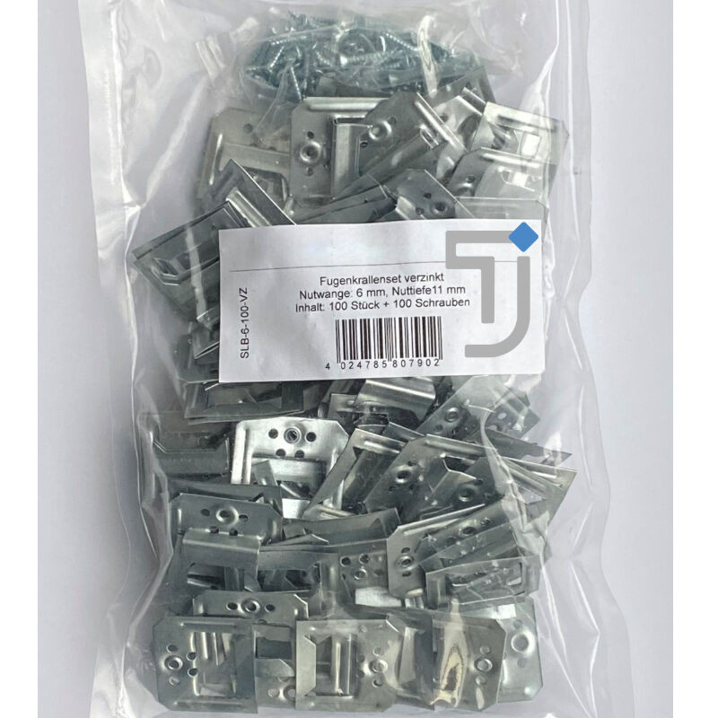 T&J VP200 Fugenkrallenset aus verzinktem Stahl, Silber, 100 Stück - Bild 1