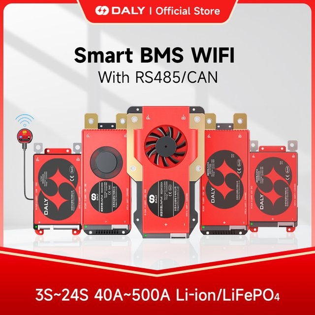 Daly Smart BMS mit WIFI und CAN für LiFePo4 und Li-Ion Akkus, Farbe: Rot - Bild 1