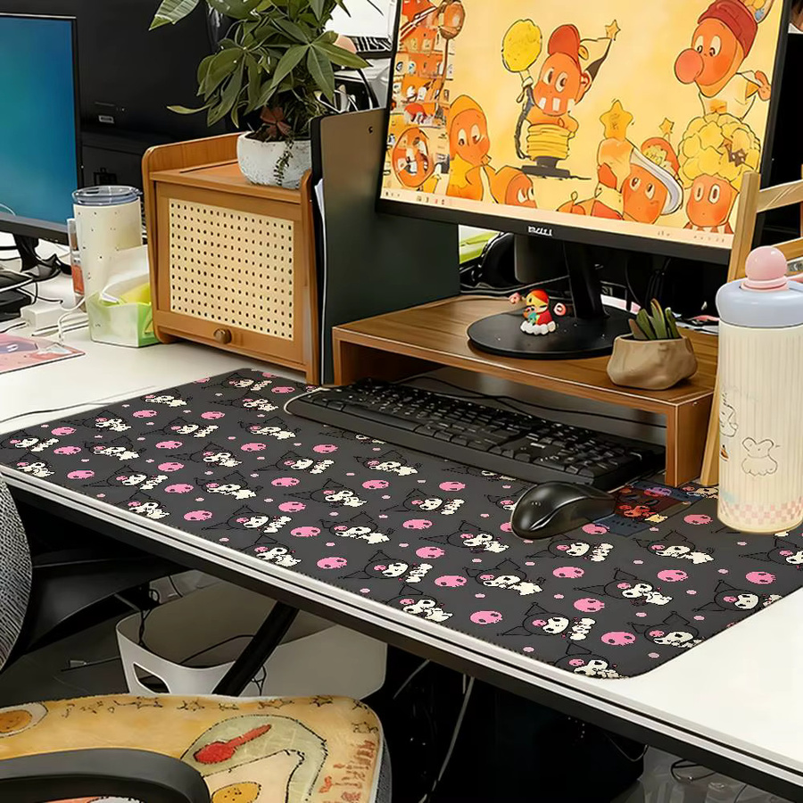 Mesuca Kawaii Mauspad mit Kuromi Cartoon-Design als große Schreibtischunterlage für Laptop und Tastatur - Bild 2