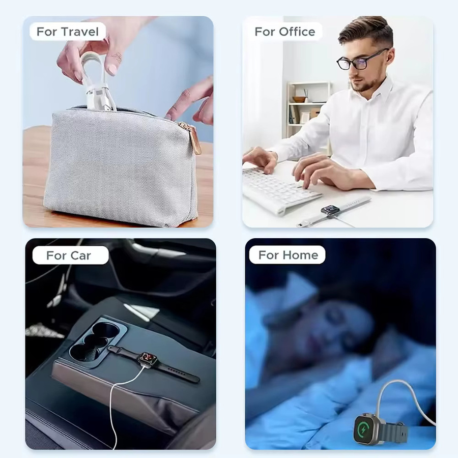 Magnetisches kabelloses USB-C Schnellladegerät für Apple Watch Serie 1 bis 10 und Ultra Edition in Schwarz oder Weiß - Bild 5