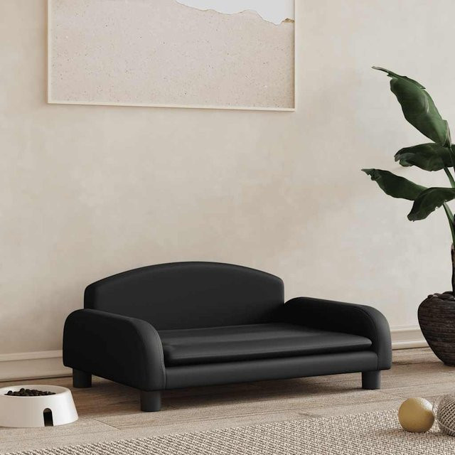 vidaXL Hundebett Sofa aus Kunstleder in Schwarz, B/T/H: 70 x 45 x 30 cm - Bild 3