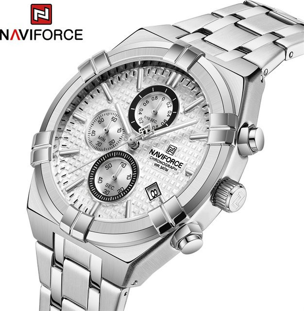 NAVIFORCE Chronograph, Quarz, Edelstahl, Silber, Herren - Bild 1