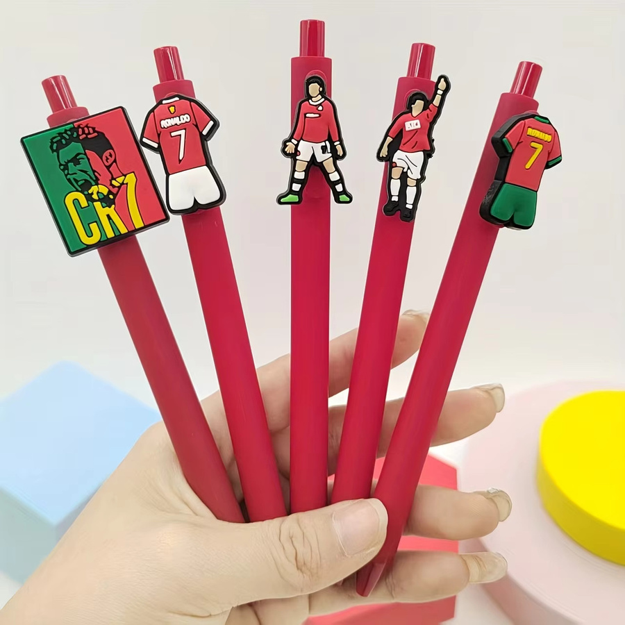 12 Stück Fußball Sport Kugelschreiber mit rotem Serie-Thema und Gel-Tinte in Rot - Bild 3