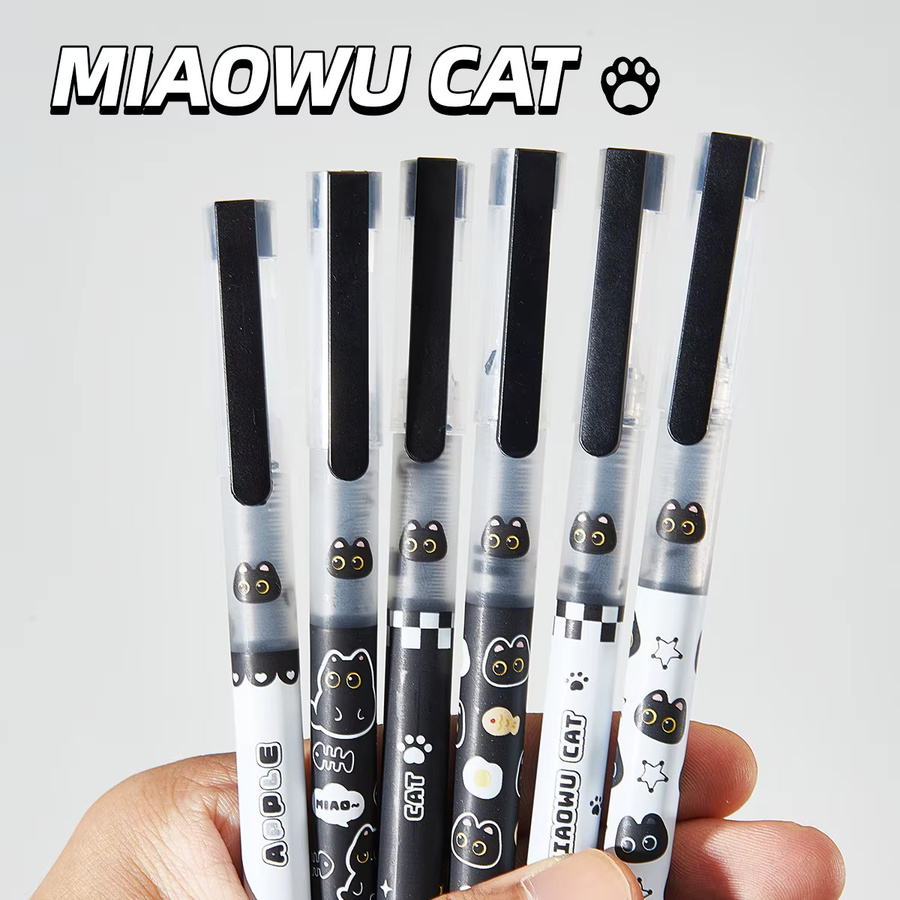 6 Stück Flüssiggelstifte mit Katzenmotiv in Multicolour, schnell trocknend und lichtbeständig - Bild 2