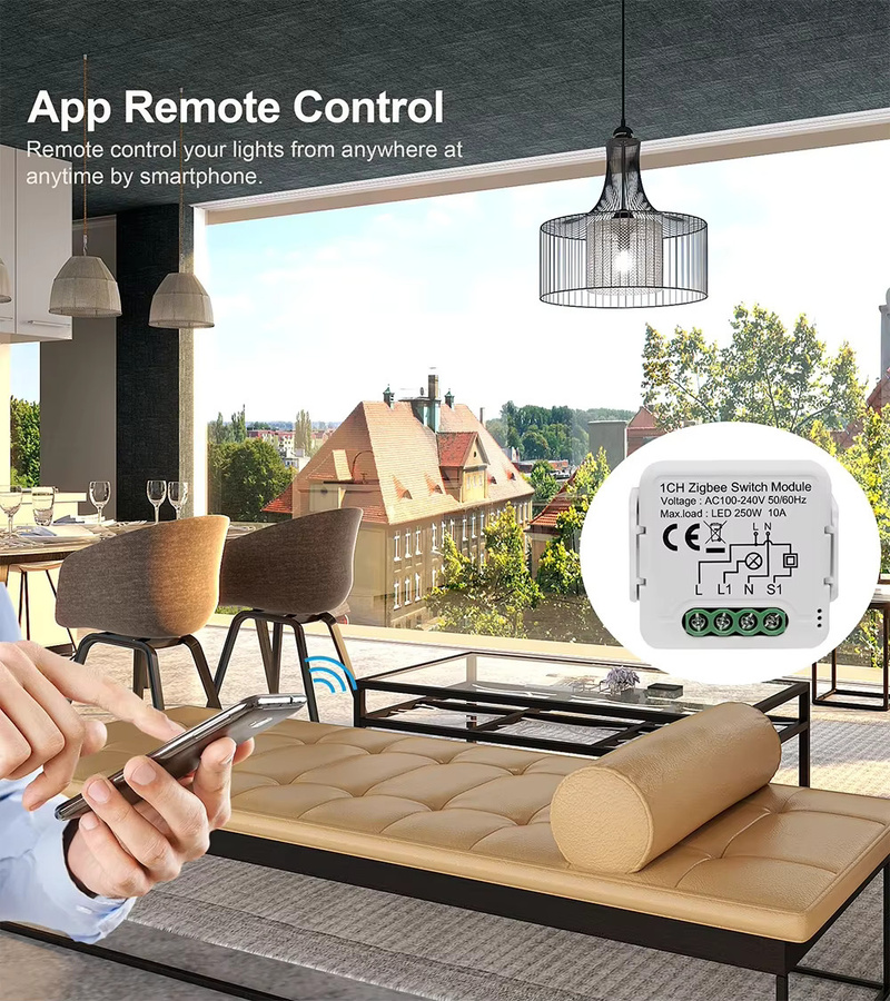 Tuya ZigBee 3.0 Smart Switch Modul 10A für Smart Home DIY mit 1 bis 4 Gang und 2-Wege-Steuerung, kompatibel mit Alexa und Google Home, Weiß - Bild 3