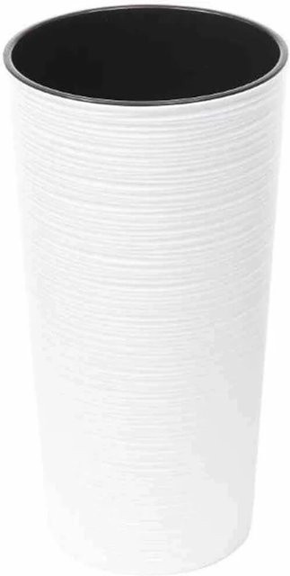 Siena Garden Pflanzgefäß Locon Groove Weiß Ø 30 cm, Höhe: 57 cm - Bild 1