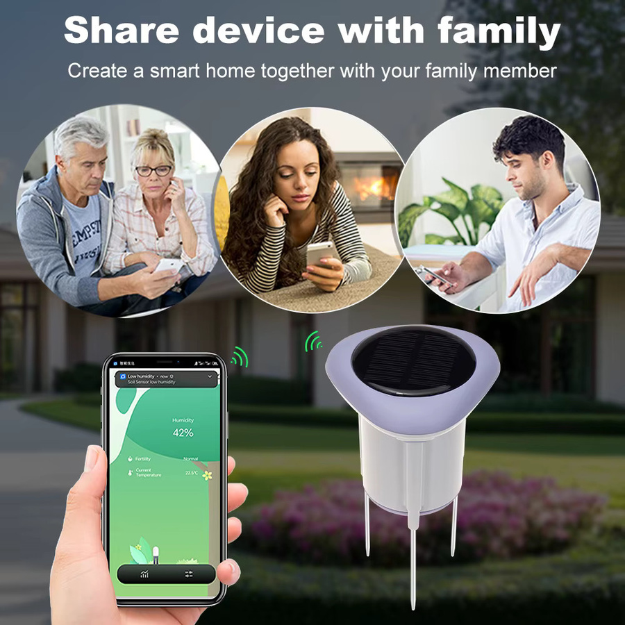 MANHOT Zigbee Solar Smart Bodensensor in Weiß zur Überwachung von Feuchtigkeit und Temperatur mit APP-Fernzugriff und IP66 Wasserdichtigkeit für deinen Garten - Bild 6