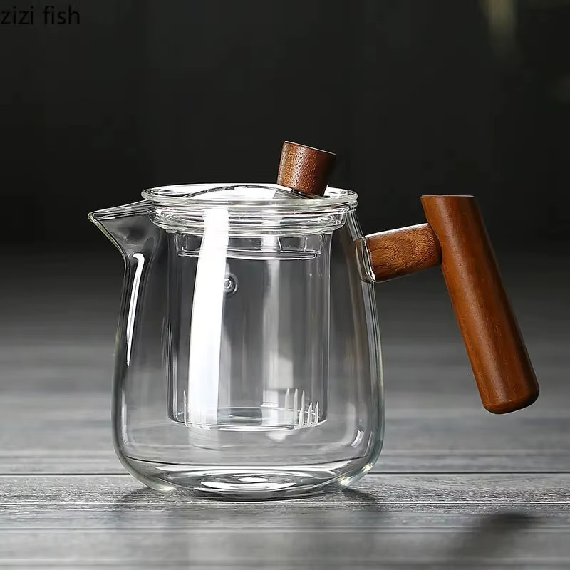 MYVIT Glas-Teekanne mit Bambusgriff und Teesieb, transparent, 480 ml - Bild 3