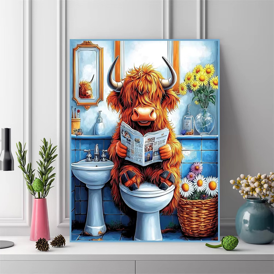 Momoart Diamantmosaik Rinder DIY Set mit Rundem Motiv in Mehrfarbig - Bild 3