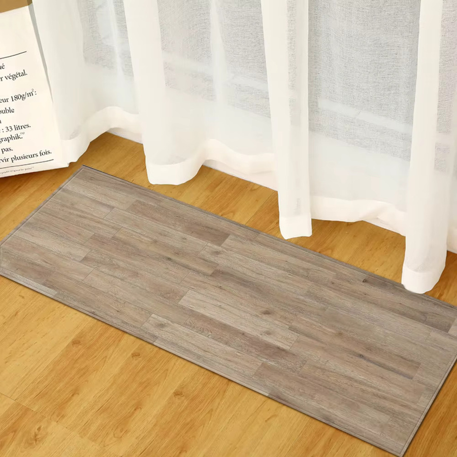 VIKAMA Bodenmatte aus Mikrofaser in Nature mit Streifenmuster, wasserabsorbierend, B/T: 120 x 40 cm - Bild 1