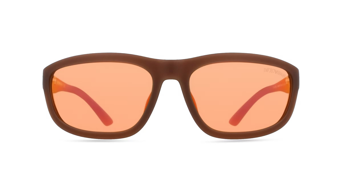 Armani EA4183U Sonnenbrille, Vollrand, Quadratisch, Kunststoff, Herren, braun, orange - Bild 1