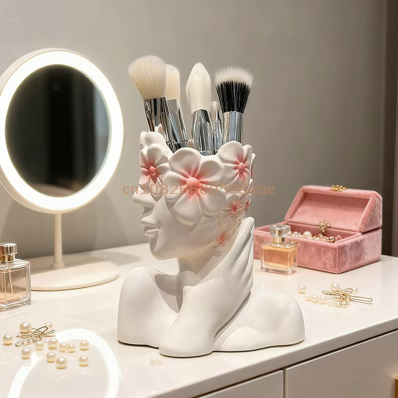 KuZHEN Aufbewahrungshalter in Form eines menschlichen Körpers, weißer Organizer aus Kunststoff und Resin für Make-up-Pinsel und Büroartikel - Bild 4