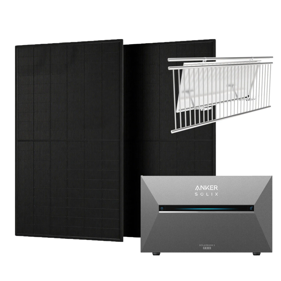 Anker Solix Balkonkraftwerk mit Solarbank 3 Pro und Halterung für Balkongeländer, Schwarz - Bild 2