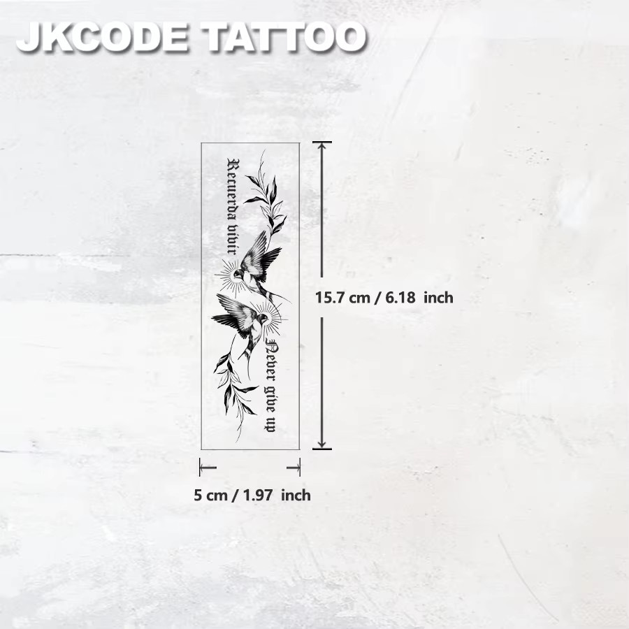 JKCODE TATTOO Temporäre Tattoo-Aufkleber, Meeresschwalbenmuster, Unisex - Bild 3