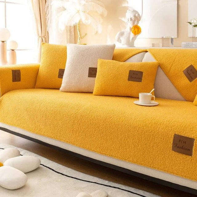 Wasserdichter Sofabezug aus weichem Plüsch von Your Warm Home, rutschfestes Lammwolle-Design für dein Wohnzimmer, Breite: 120 cm, Tiefe: 70 cm - Bild 1