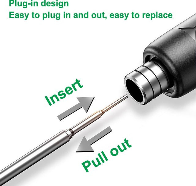 JETTING 3-teiliges Set USB-Lötkolbenspitzen für 5V Akku-Lötkolben in Silber - Bild 1