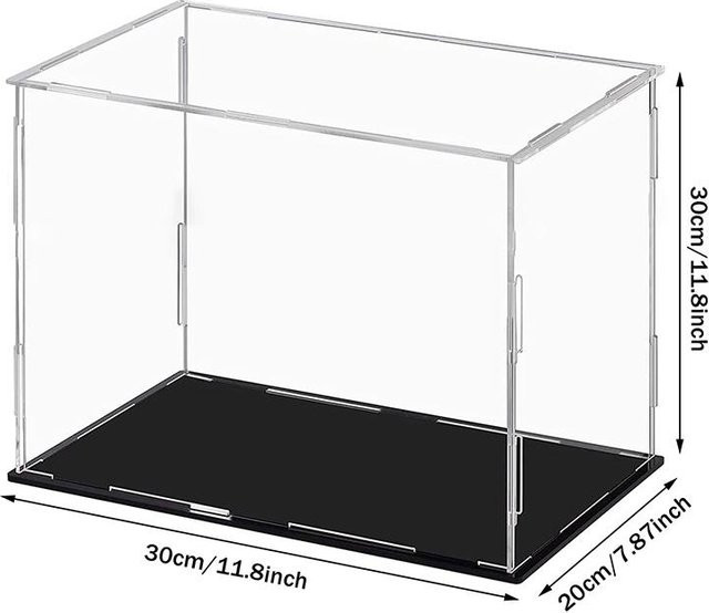 Staubdichte Acryl-Vitrine von Good Industrial Accessories in Schwarz und Transparent, rechteckige Vitrine für Modellspielzeug und Sammlerstücke, B/T/H: 30 x 20 x 30 cm - Bild 1