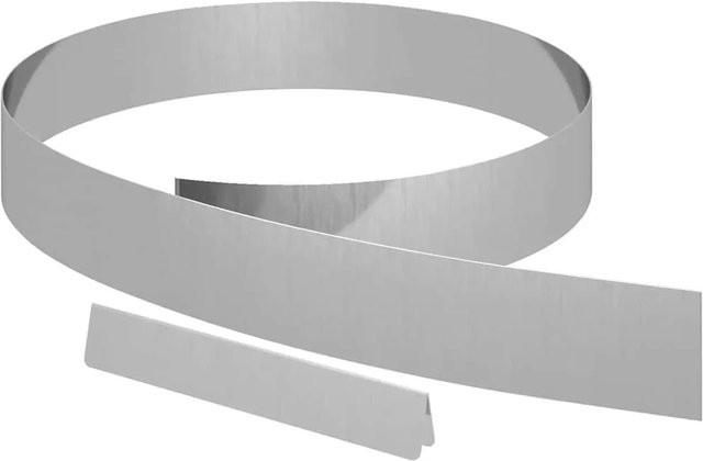 vidaXL Raseneinfassung aus verzinktem Stahl, 4 Stück, Silber, B/H/T: 450 x 15 x 0,05 cm - Bild 1
