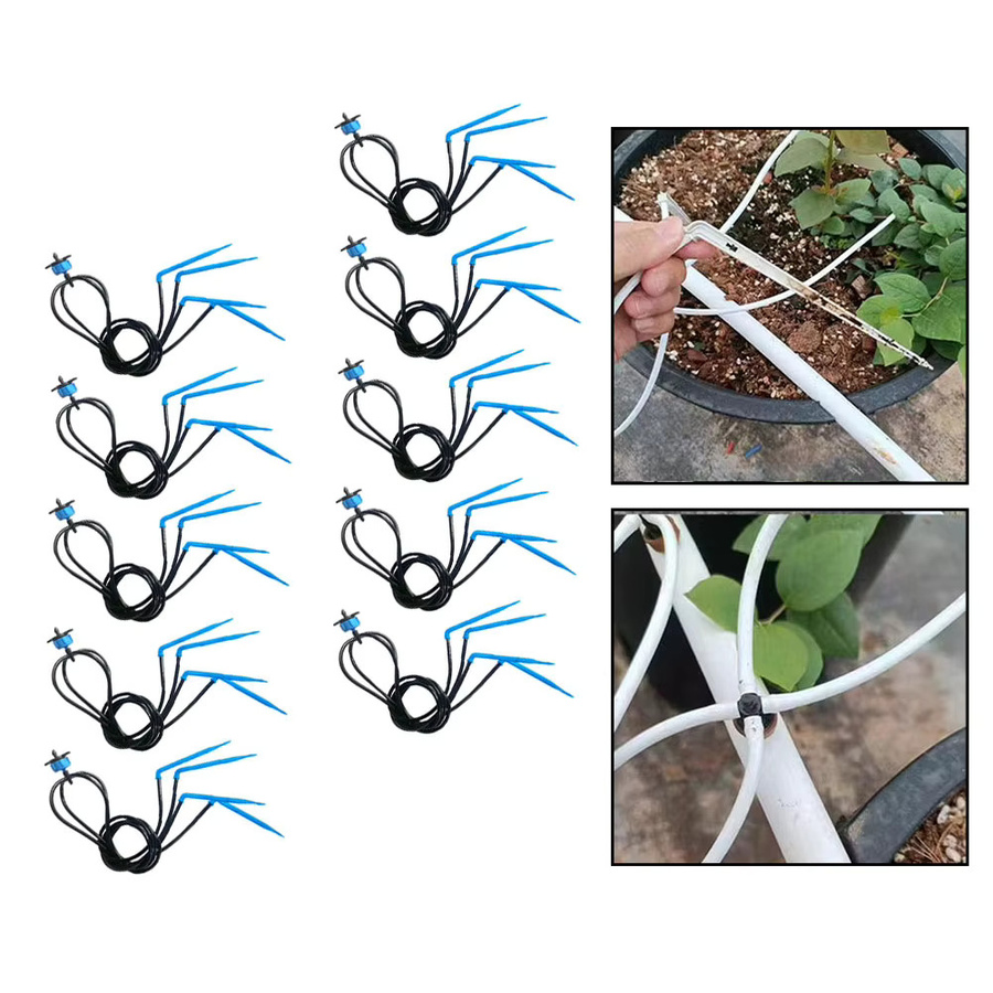 Vibratite L-förmiger Tropfer Schwarz für Tropfbewässerungssets zur Bewässerung von 40 Pflanzen in Garten, Gewächshaus und Gemüsebeeten sowie für Hydroponik-Systeme - Bild 3