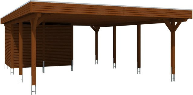 SKANHOLZ Carport Spessart mit Abstellraum in Nussbaum, B/T: 611 x 846 cm, Höhe: 258 cm - Bild 3