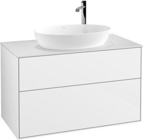 V&B Waschtischunterschrank Finion mit Wandbeleuchtung, Farbe Weiß, B/H: 100 x 50,1 cm - Bild 1