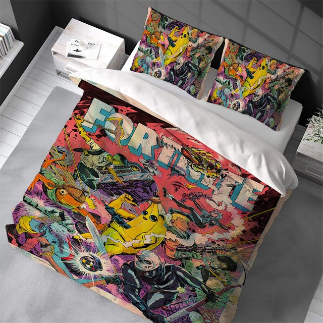 3-teiliges Fortnite Bettwäsche-Set aus Baumwolle in Multicolour, B/H: 135 x 200 cm - Bild 1