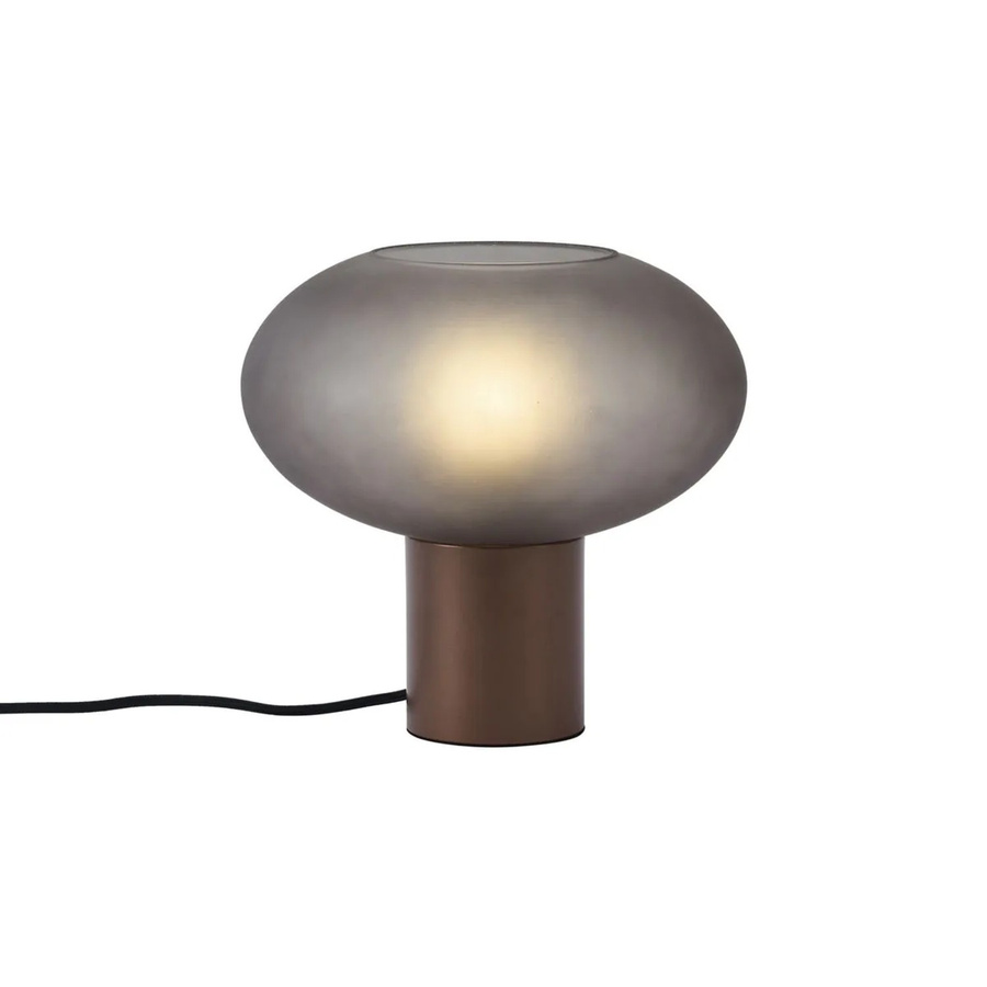 QAZQA Design Tischleuchte Umbrella in Bronze mit mattgrauem Glas für Schlafzimmer und Arbeitsplatz - Bild 2