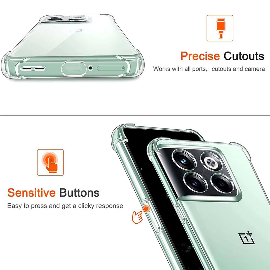 Transparente Silikon-Handyhülle für OnePlus (kompatibel mit 5, 5T, 6, 6T, 7, 7T, 8, 8T, 9, 9R, 9 Pro, 10, 10R, 10T, 11, 11R, 9RT), stoßfeste weiche Schutzhülle - Bild 4