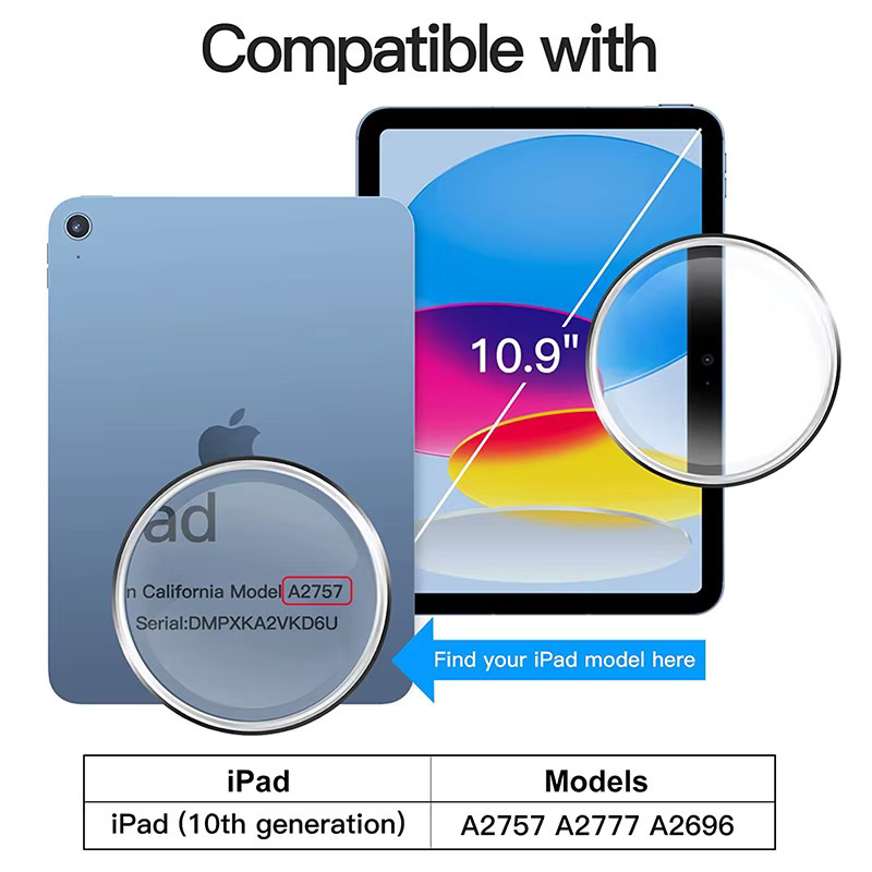 Apple Displayschutzfolie aus 9H gehärtetem Glas für iPad 10. Generation 10,9 Zoll (2022), transparent - Bild 2