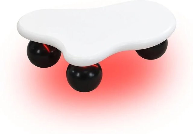 okwish Couchtisch Cloud Style in Weiß und Schwarz mit LED-Beleuchtung und ovalem Design, B/T/H: 95 x 62,5 x 32 cm - Bild 1