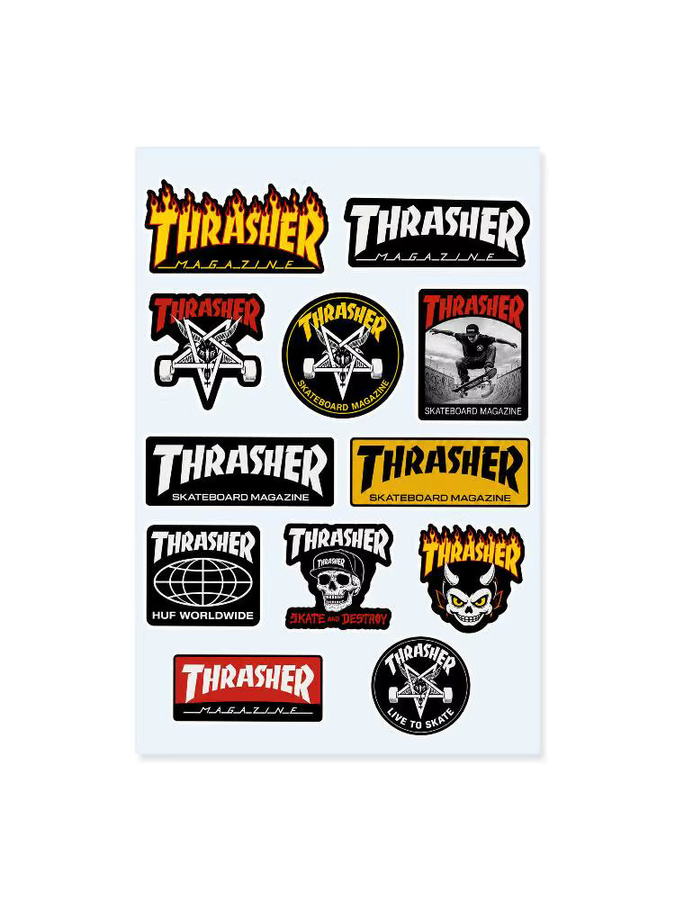thrA-shE-r Aufkleber-Set für dein Motorrad, hochwertig bedruckte und geschnittene Aufkleber in Grün und Multicolour - Bild 1