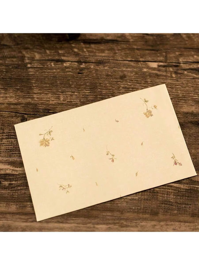 10-teiliges Briefpapier-Set mit Umschlägen in Beige im chinesischen Vintage-Stil mit Blumenmuster - Bild 2