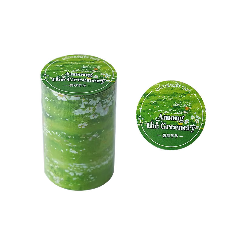 JIANQI Washi Klebeband Grasland-Design für Scrapbooking und DIY Bastelbedarf, Breite: 6 cm, Länge: 200 cm - Bild 7