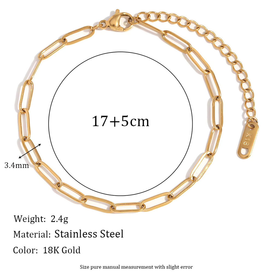 MECYLIFE Kettenarmband Edelstahl, Gold, Damen - Bild 4