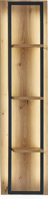 Regal MONDO LISANA aus Wildeiche Massiv in Braun mit integrierter Beleuchtung, B/T/H: 123,0 x 25,0 x 30,0 cm - Bild 1