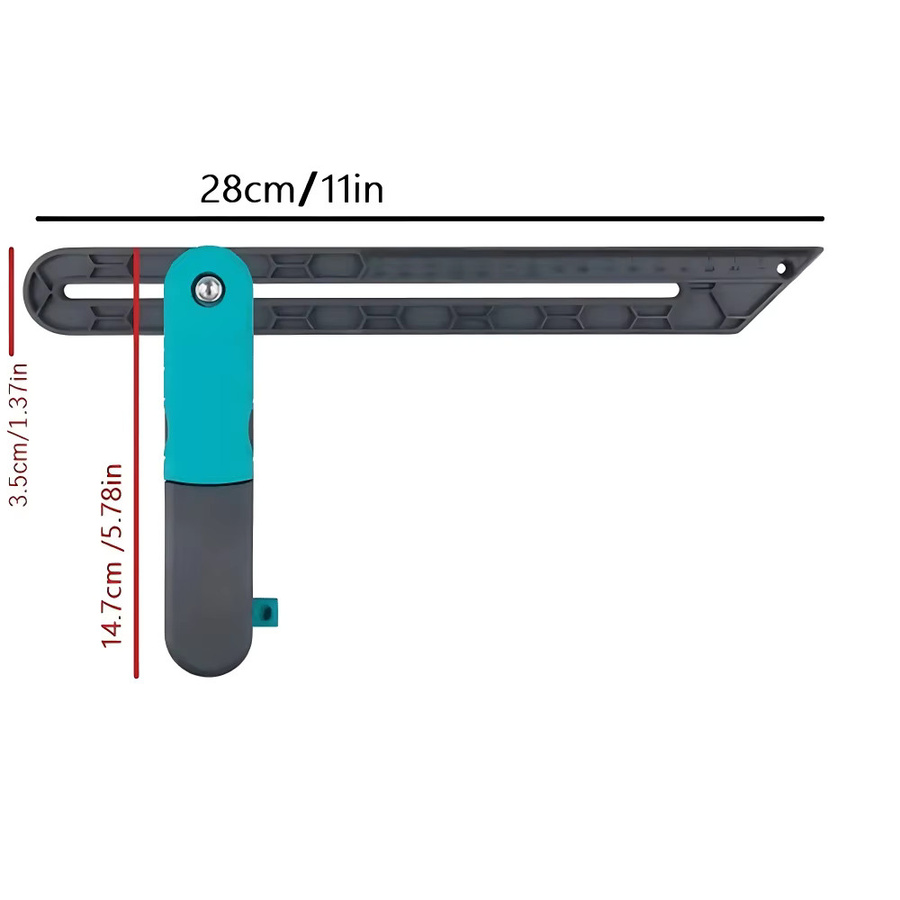 FNICEL Verstellbarer T-Winkelmesser mit Gleitfunktion und Wasserwaage für Profis zur Holzbearbeitung und Tischler-Markierung - Bild 2