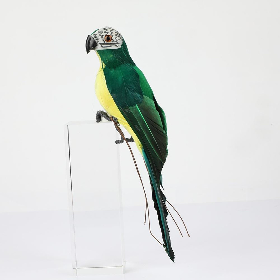 Handgemachte Simulations-Papagei Figur aus Federn und Schaumstoff von YuTao Garden supplies in Weiß, Höhe: 25 cm - Bild 1
