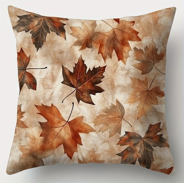 JMG Clothing Kissenbezüge mit Herbst-Ahornblattmuster in Braun, B/B: 40 x 40 cm - Bild 1