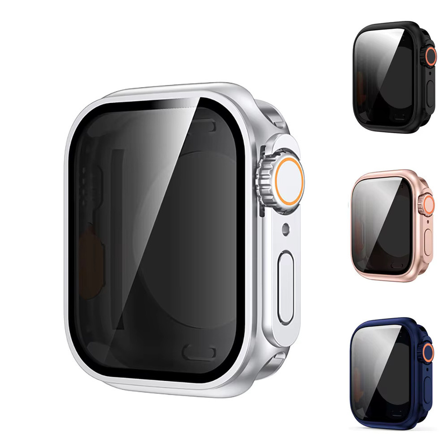 DLHUMI Sichtschutzhülle aus gehärtetem Glas für Apple Watch, Schwarz, Unisex - Bild 5