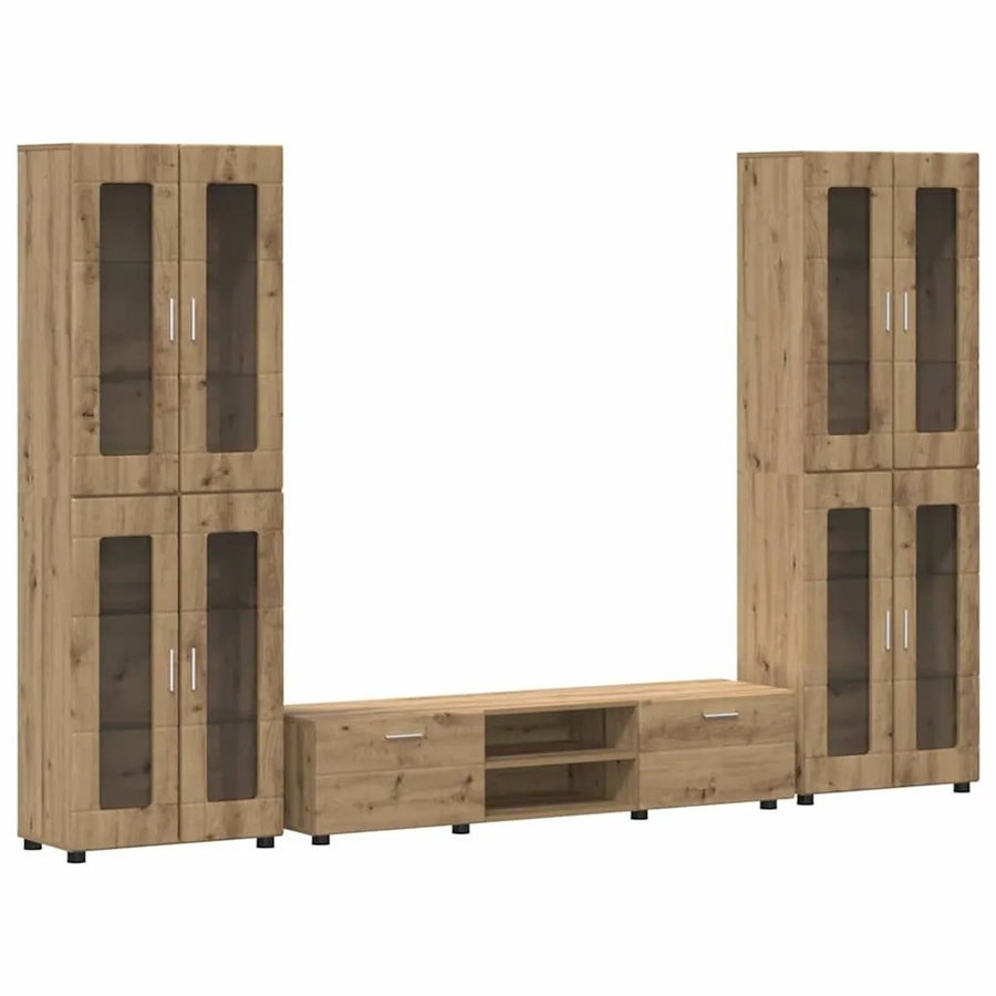 vidaXL TV-Schrankset mit Schubladen in Artisan-Eiche, modern und matt, braun, B/T/H: 182,0 x 50,5 x 3,0 cm - Bild 2