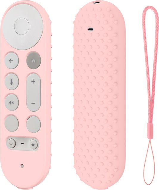 Silikon Anti-Slip Schutzhülle für Google TV Streamer 4K Sprachfernbedienung in Pink - Bild 1