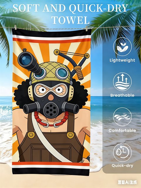 Bandai One Piece Monkey D. Luffy Strandtuch in Multicolour für Anime-Fans - Bild 1